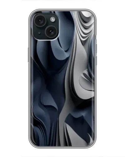 Чехол для iPhone 14 Plus с картинкой «Объемные синие складки»