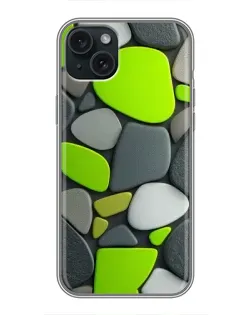 Чехол для iPhone 14 Plus с картинкой «Яркая неоновая галька»