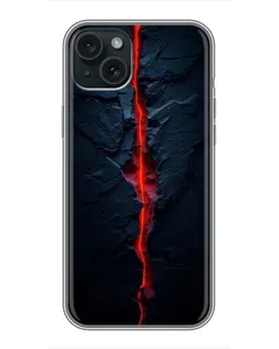 Чехол для iPhone 14 Plus с картинкой «Kрасная лавовая трещина»