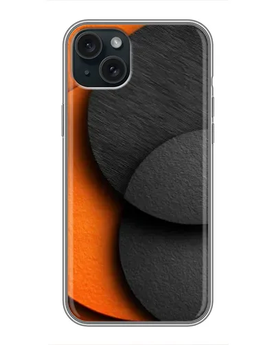 Чехол для iPhone 14 Plus с картинкой «Геометрия оранжевых кругов»