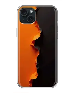 Чехол для iPhone 14 Plus с картинкой «Оранжевый разлом»