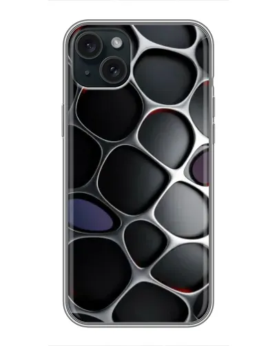 Чехол для iPhone 14 Plus с картинкой «Объемная темная решетка»