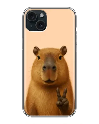 Чехол для iPhone 14 Plus с картинкой «Капибара виктория»