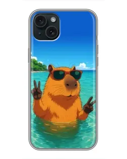 Чехол для iPhone 14 Plus с картинкой «Морская капибара»