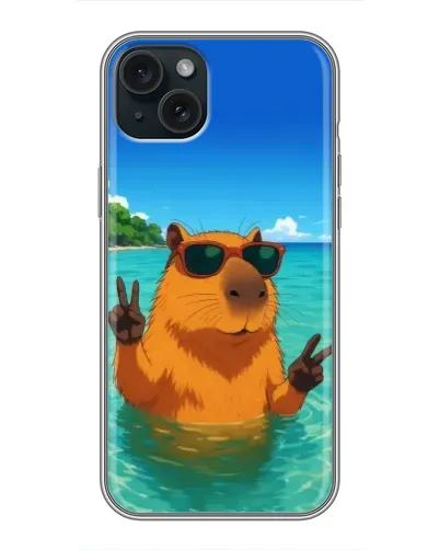 Чехол для iPhone 14 Plus с картинкой «Морская капибара»