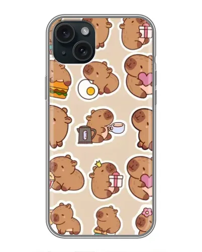 Чехол для iPhone 14 Plus с картинкой «Капибары паттерн»