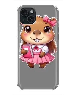 Чехол для iPhone 14 Plus с картинкой «Девочка капибара»
