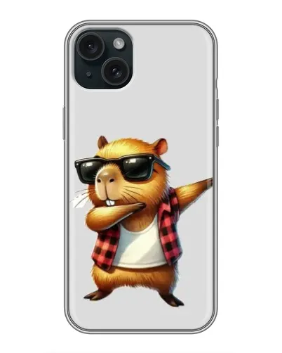 Чехол для iPhone 14 Plus с картинкой «Капибара рэпер даб»