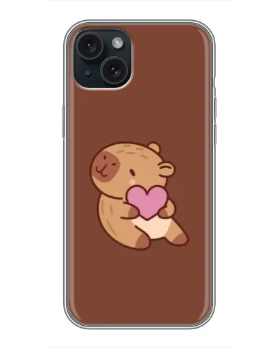 Чехол для iPhone 14 Plus с картинкой «Капибара с сердцем»