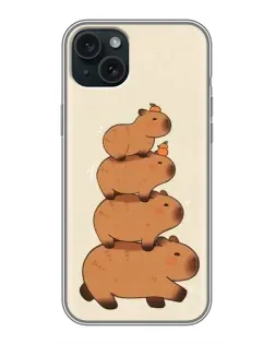 Чехол для iPhone 14 Plus с картинкой «Башня из капибар»