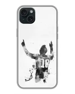 Чехол для iPhone 14 Plus с картинкой «Черно-белый силуэт Месси» Чехол для iPhone 14 Plus с картинкой «Черно-белый силуэт Месси»