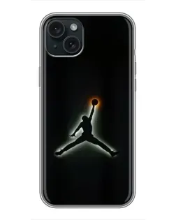 Чехол для iPhone 15 Plus с картинкой «Jordan Gradient Logo»