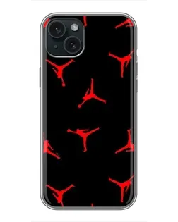 Чехол для iPhone 15 Plus с картинкой «Jordan Red Pattern»