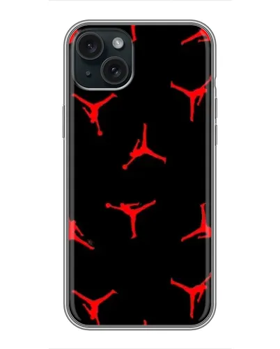 Чехол для iPhone 15 Plus с картинкой «Jordan Red Pattern» Чехол для iPhone 15 Plus с картинкой «Jordan Red Pattern»