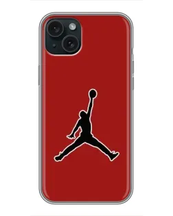 Чехол для iPhone 15 Plus с картинкой «Jordan Red Back»
