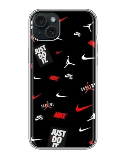 Чехол для iPhone 15 Plus с картинкой «Nike Mix Pattern» Чехол для iPhone 15 Plus с картинкой «Nike Mix Pattern»