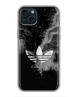 Чехол для iPhone 15 Plus с картинкой «Абстрактный дым Adidas»