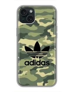 Чехол для iPhone 15 Plus с картинкой «Милитари стиль Adidas»