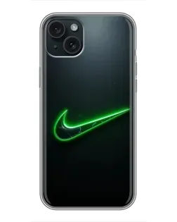 Чехол для iPhone 15 Plus с картинкой «Неоновый контур Nike» Чехол для iPhone 15 Plus с картинкой «Неоновый контур Nike»
