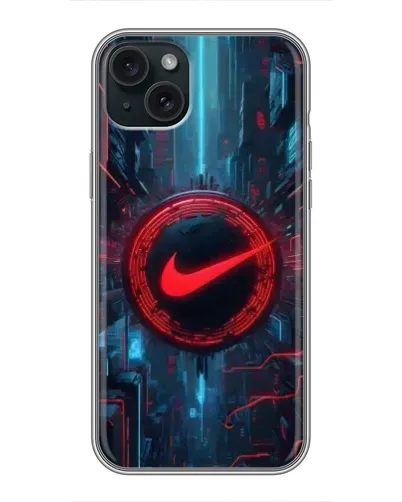 Чехол для iPhone 15 Plus с картинкой «Техногенный стиль Nike» Чехол для iPhone 15 Plus с картинкой «Техногенный стиль Nike»