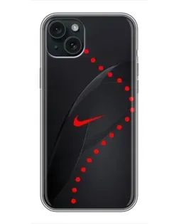 Чехол для iPhone 15 Plus с картинкой «Абстрактный дизайн Nike»