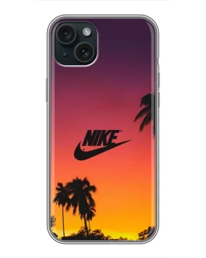 Чехол для iPhone 15 Plus с картинкой «Nike на закате солнца» Чехол для iPhone 15 Plus с картинкой «Nike на закате солнца»