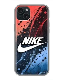 Чехол для iPhone 15 Plus с картинкой «Градиентный принт Найк»