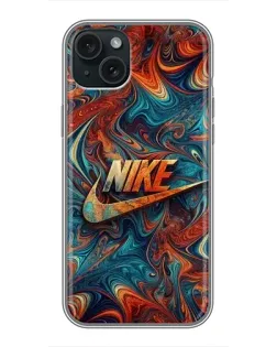 Чехол для iPhone 15 Plus с картинкой «Nike в абстракции»