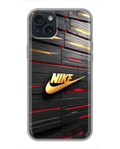 Чехол для iPhone 15 Plus с картинкой «Золотой Nike на металле» Чехол для iPhone 15 Plus с картинкой «Золотой Nike на металле»