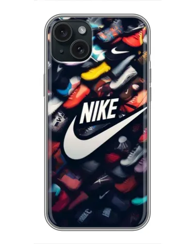 Чехол для iPhone 15 Plus с картинкой «Коллекция кроссовок Nike» Чехол для iPhone 15 Plus с картинкой «Коллекция кроссовок Nike»