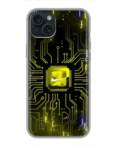Чехол для iPhone 15 Plus с картинкой «Nike — золотая искра» Чехол для iPhone 15 Plus с картинкой «Nike — золотая искра»