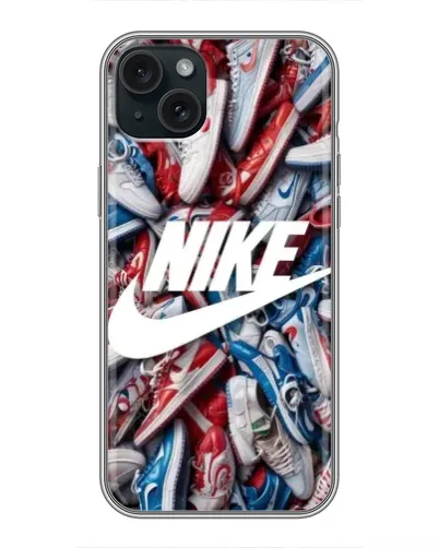 Чохол для iPhone 15 Plus з картинкою «Колаж кросівок Найк» Чохол для iPhone 15 Plus з картинкою «Колаж кросівок Найк»