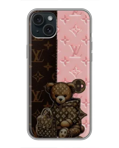 Чехол для iPhone 15 Plus с картинкой «Мишка в стиле LV» Чехол для iPhone 15 Plus с картинкой «Мишка в стиле LV»