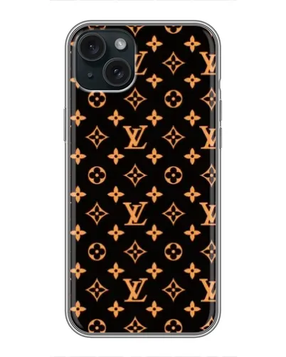 Чехол для iPhone 15 Plus с картинкой «Золотая монограмма LV» Чехол для iPhone 15 Plus с картинкой «Золотая монограмма LV»