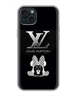 Чехол для iPhone 15 Plus с картинкой «LV и Минни Маус»