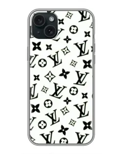 Чехол для iPhone 15 Plus с картинкой «Монохромный хаос LV»