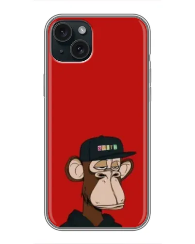 Чехол для iPhone 15 Plus с картинкой «Bored Ape — красный фон» Чехол для iPhone 15 Plus с картинкой «Bored Ape — красный фон»