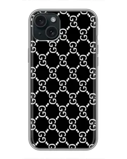 Чехол для iPhone 15 Plus с картинкой «Gucci — сетчатый паттерн»