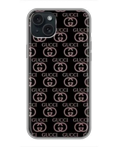 Чехол для iPhone 15 Plus с картинкой «Классическая монограмма Gucci» Чехол для iPhone 15 Plus с картинкой «Классическая монограмма Gucci»