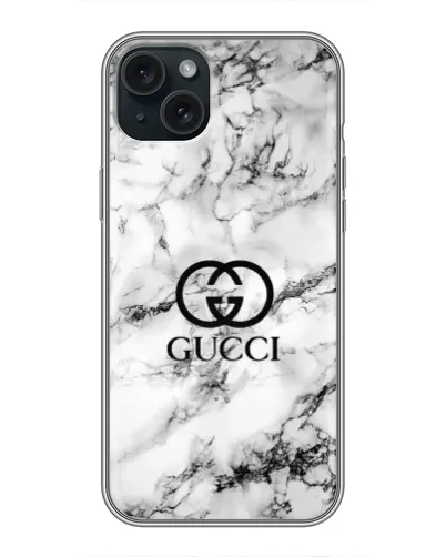 Чехол для iPhone 15 Plus с картинкой «Gucci — мраморный шик» Чехол для iPhone 15 Plus с картинкой «Gucci — мраморный шик»