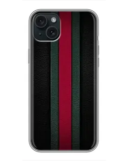 Чехол для iPhone 15 Plus с картинкой «Gucci — неоновая линия»