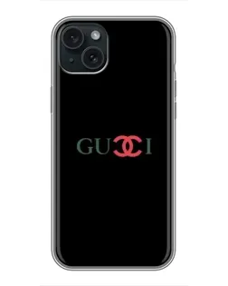 Чехол для iPhone 15 Plus с картинкой «Gucci — красный градиент»