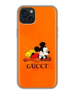Чохол для iPhone 15 Plus з картинкою «Міккі Маус Gucci — помаранч» Чохол для iPhone 15 Plus з картинкою «Міккі Маус Gucci — помаранч»