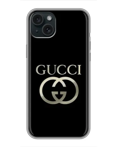 Чохол для iPhone 15 Plus з картинкою «Gucci — золото на чорному» Чохол для iPhone 15 Plus з картинкою «Gucci — золото на чорному»