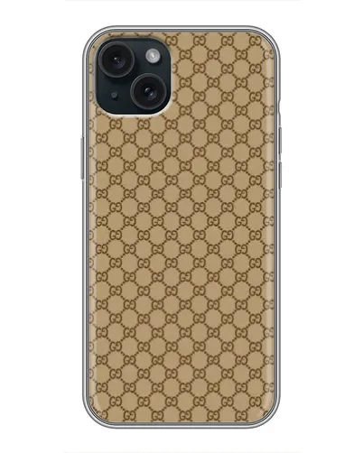 Чохол для iPhone 15 Plus з картинкою «Gucci — класичний беж» Чохол для iPhone 15 Plus з картинкою «Gucci — класичний беж»