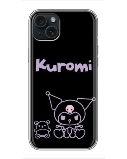 Чехол для iPhone 15 Plus с картинкой «Kuromi — черный минимализм» Чехол для iPhone 15 Plus с картинкой «Kuromi — черный минимализм»