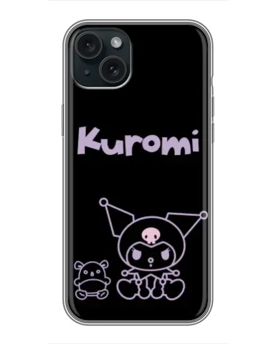 Чехол для iPhone 15 Plus с картинкой «Kuromi — черный минимализм» Чехол для iPhone 15 Plus с картинкой «Kuromi — черный минимализм»
