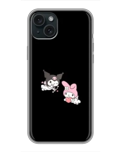 Чехол для iPhone 15 Plus с картинкой «My Melody и Kuromi» Чехол для iPhone 15 Plus с картинкой «My Melody и Kuromi»