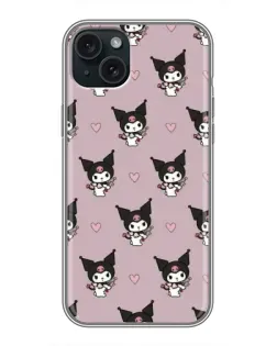 Чехол для iPhone 15 Plus с картинкой «Kuromi — ночной сон»