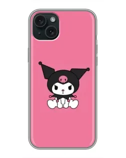 Чехол для iPhone 15 Plus с картинкой «Хмурая Kuromi»